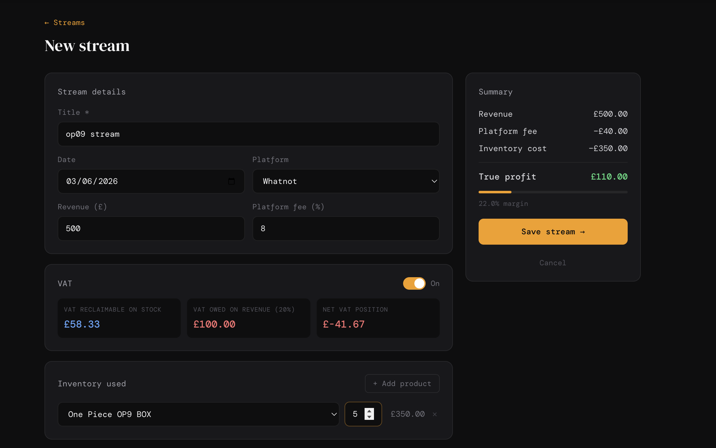 RipOS new stream